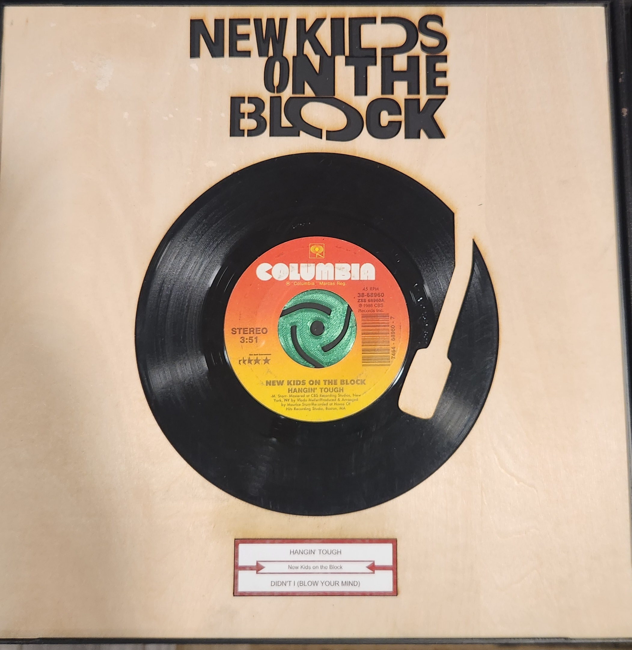 NKOTB Hangin' Tough 45 record art