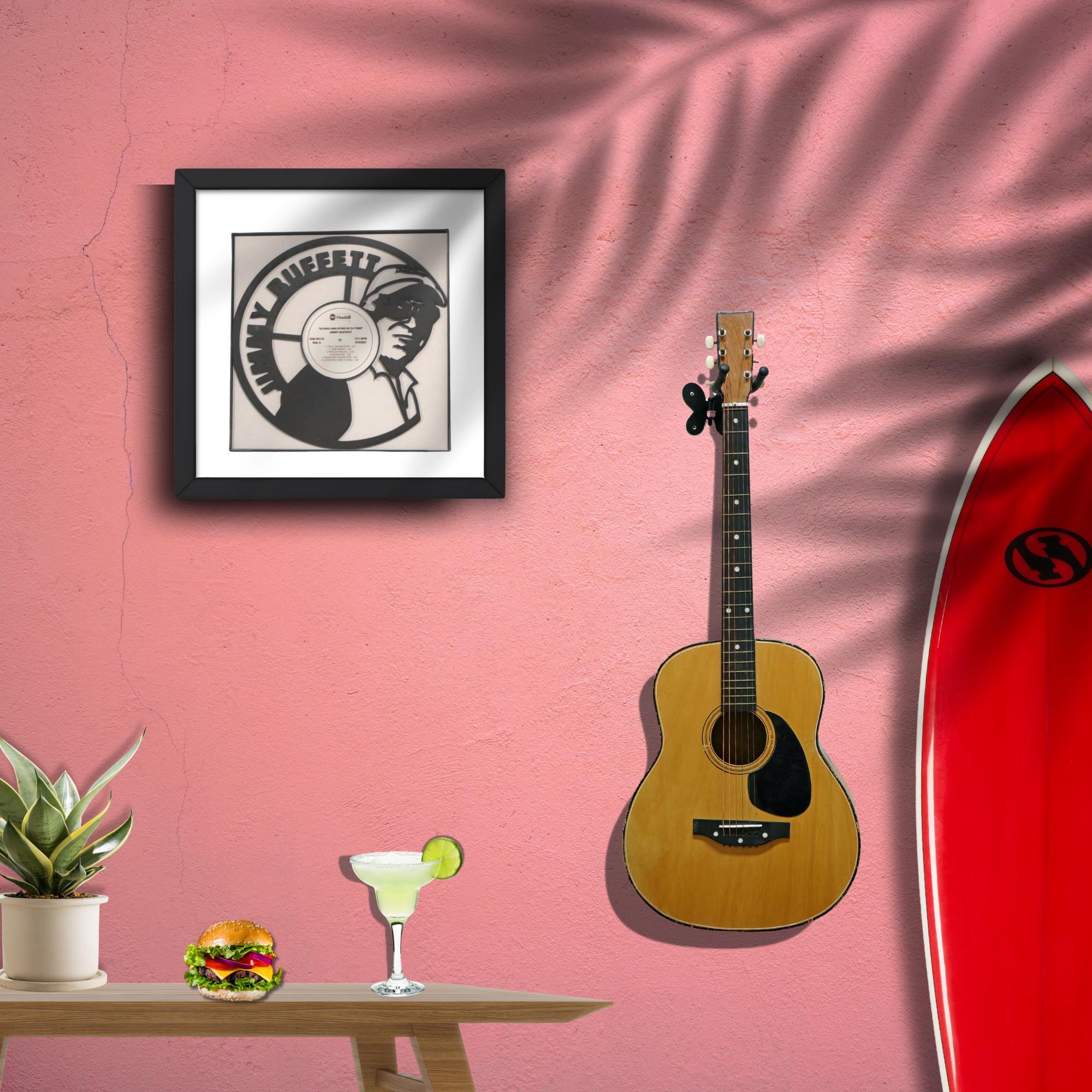 Jimmy Buffett silhouette record art wall décor