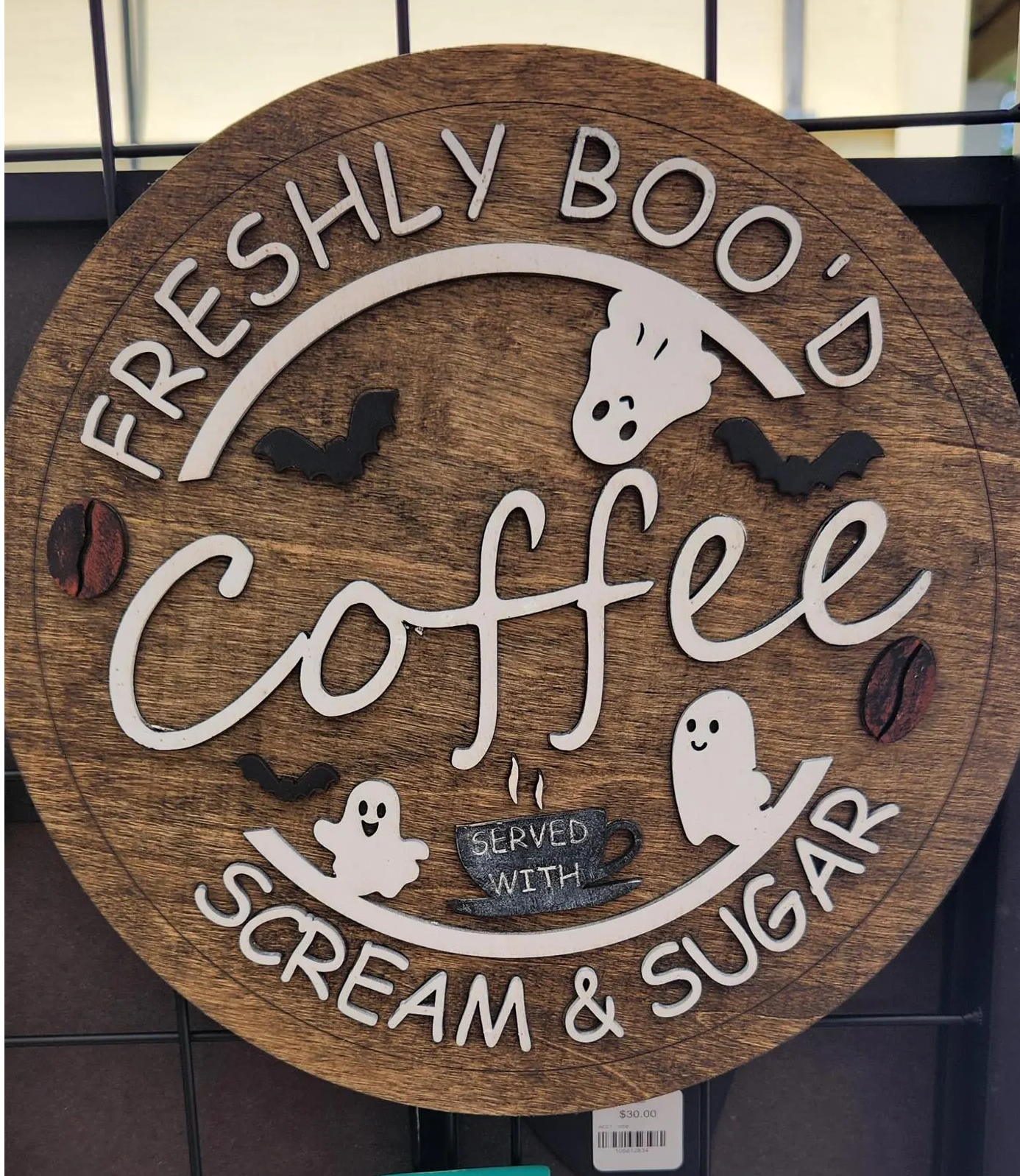 Funny ghost Halloween coffee bar sign décor